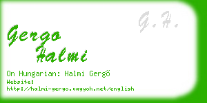 gergo halmi business card